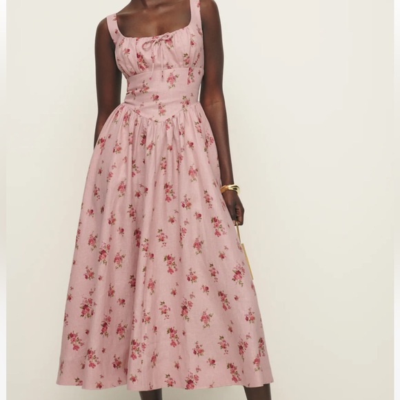 Reformation Balia linen dress in Tea time - Picture 7 of 8